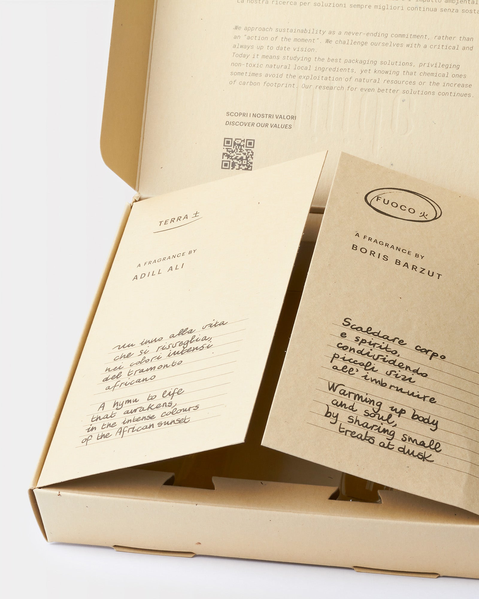 dettaglio frontale chiuso packaging fuoco terra dialogo 2 jijide