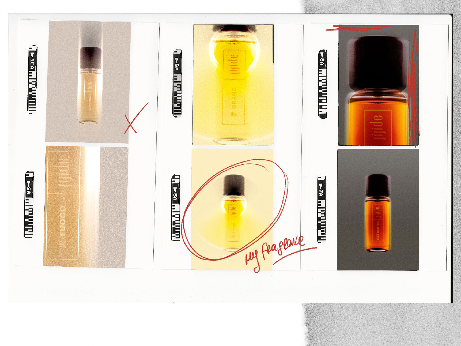 Turn sensation into choice.
When you’ve found your olfactory signature, use the code and complete the journey with your 50 ml Jijide bottle.